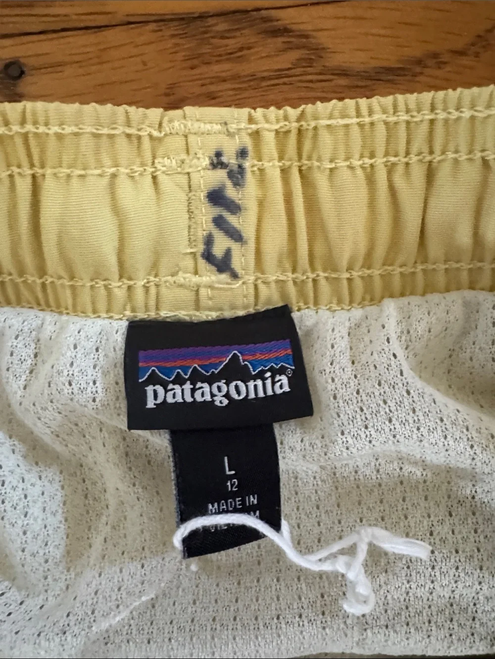 Patagonia Pale Yellow Swim Trunks